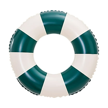 Green Striped Pool Ring, Classic Inflatable Inner Tube, Floats, Water Toys for Summer Pool Parties