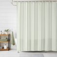 thumbnail image 1 of Green Striped Shower Curtains for Bathroom, Modern Boho Vertical Stripes Waterproof Fabric Shower Curtain, Decorative Bathroom Curtain for Bathtub, 72"x84", No Hooks Included, 1 of 9