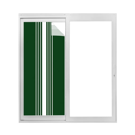 Green Striped Window Privacy Film Classic Rustic White Line Deep Green ...