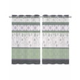 thumbnail image 1 of Green Stripes Abstract Sheer Curtains 54 Inch Length 2 Panels Set for Living Room/Bedroom, Geometric Spring Flowers Rustic Kitchen Curtains Grommet Semi-Sheer Curtains Window Treatments 42"x54"x2, 1 of 7