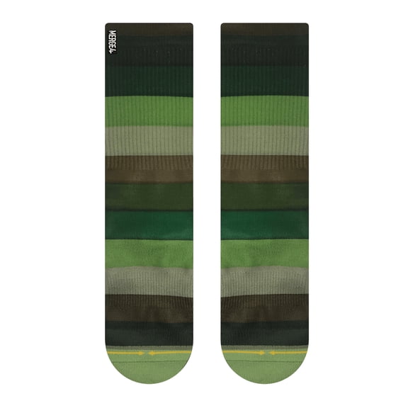 Green Stripes Crew Socks