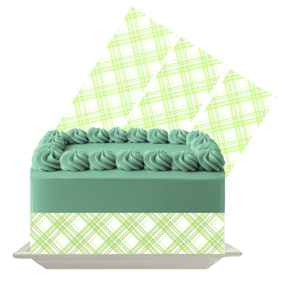 Green Stripes Edible Cake Wrap | Fresh Stripe Icing Sheet | Vibrant Cake Decor
