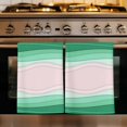 thumbnail image 1 of Green Stripes Kitchen Towels Set of 1, Light Pink Ombre Simple Abstract Lines Absorbent Dish Towels for Kitchen, Microfiber Hand Towel, Quick Drying Tea Towel for Cleaning Decorative Dishcloths, 1 of 7