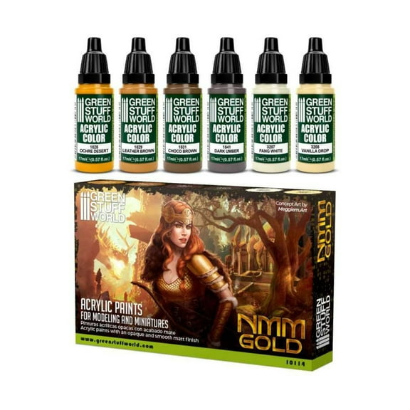 Green Stuff World Artistic Colours - NMM Gold Paint Set New