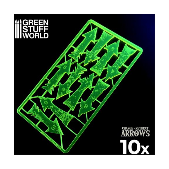 Green Stuff World Charge and Retreat Arrows - Yellow-Green New