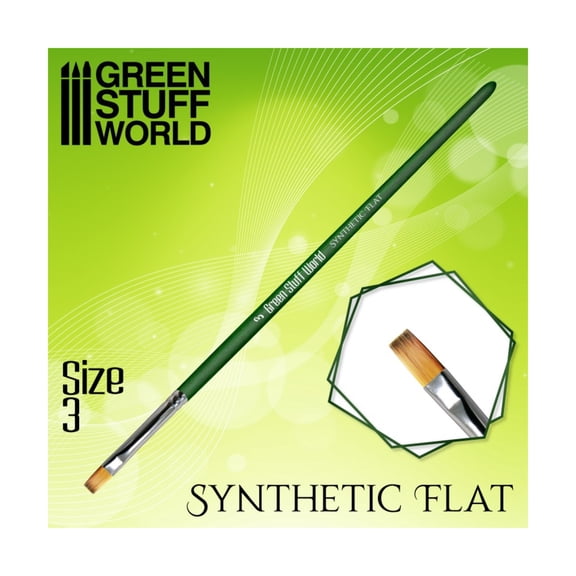 Green Stuff World Green Series Flat Synthetic Brush - #3 New