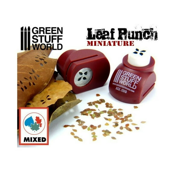 Green Stuff World Miniature Leaf Punch - Beech, Elm, Birch & Medlar (Red) New