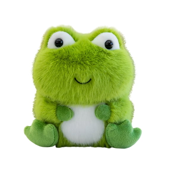 Green Stuffed Animal, Cute Frog Stuffed Animal with Prominent Stuffed Animal Eyes, Mini 15Cm Plush Figure Suitable As office desk decor, Home office decor, Home decoration for