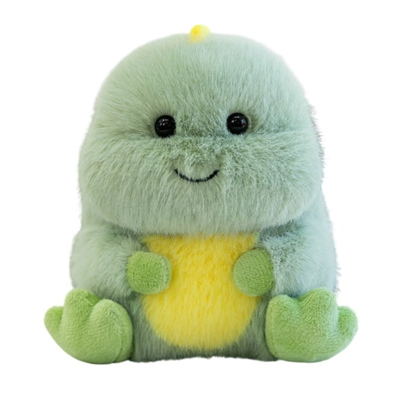 Green Stuffed Animal, Dinosaur Stuffed Animal, 15Cm Soft Fuzzy Plush Figure toys, with Round Cute Facial details and A Fluffy Dual-tone design, for toddler Dinosaur toy Playtime,