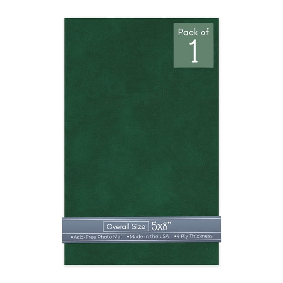 Green Suede 5x8 Uncut Art Mat Board - No Opening - 1 Mat