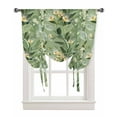 thumbnail image 1 of Green Summer Botanical Tie Up Curtains for Kitchen Bathroom Bedroom Windows 63 Inch Length, Yellow Spring Floral Balloon Drape Curtains Shade Rod Pocket Drapery Curtain Panel, 52"x63", 1 of 7