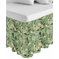 thumbnail image 1 of Green Summer Botanical Wrap Around Bed Skirts for California King Bed 18" Drop,Bed Skirt with Adjustable Elastic Belt Dust Ruffle Bed Valance for Bedroom Hotel Yellow Spring Floral Bed Frame Cover, 1 of 7