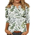 Green Summer Clothes for Women, Polyester Spring Shirts for Women 2024