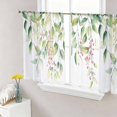 thumbnail image 1 of Green Summer Eucalyptus Leaves Sheer Curtains 45 Inch Length 2 Panels Set, Spring Botanical Watercolor Voile Window Treatment Rod Pocket Small Kitchen Curtains Drapes for Bedroom 52"x45"x2, 1 of 7