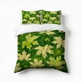thumbnail image 1 of Green Summer Leaves Maple Leaf Bedding Set 3 Pcs Soft Microfiber Quilt Cover For Bedroom Decor, Comforter Cover With 2 Pillowcase, 1 of 5