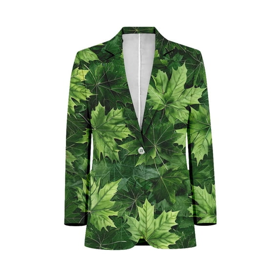 Green Summer Leaves Maple Leaf Men Blazers Slim Clothing Summer Jacket Man Oversize Daily Suits Tops