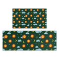 thumbnail image 1 of Green Sun Moon Cloud Planet Pattern Kitchen Rugs Sets Of 2,Anti Fatigue Kitchen Mat Rugs Non Slip Washable,Decorative Kitchen Floor Mats for Kitchen,Sink,Laundry,17"x30"+17"x47", 1 of 7