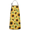 thumbnail image 1 of Green Sunflower Pattern Apron-Garden Aprons for Women with Pockets-Cotton Linen Waterproof Kitchen Cooking Gardening Aprons Adjustable for Kitchen,Cooking,BBQ and Salon 33x27 Inch, 1 of 7