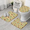 thumbnail image 1 of Green Sunflower Pattern Bathroom Rugs Sets 3 Piece,Toilet Cover Set,Absorbent Non Slip Bathroom Mats Sets with U-Shaped Contour Rug Toilet Rug Set, 1 of 5