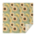 thumbnail image 1 of Green Sunflower Pattern Square Tablecloth,Waterproof Square Table Cover,Wipeable Spillproof Washable Table Cover for Home Kitchen Party Decor 60"x60"(152x152cm), 1 of 6