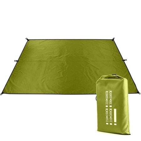 Green Survival Gear Outdoor Sun Shelter Waterproof Beach Sun Shade Picnic Mat Picnic Blanket Tent Pergola Awning Canopy(tent Only,Support Not Include)