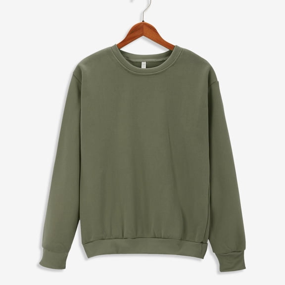 Green Sweaters for Women'S Solid Color Round Neck Oversized Sweatshirt Loose Fit Long Sleeve Light Sweatshirt Loose Blouse Womens Fall Fashion 2025
