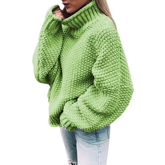 Green Sweaters for Women Solid Casual Long Knitted Sleeve Off The Sweater Womens Shoulder Pullover Sweater Womens Fall Fashion 2025