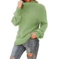 thumbnail image 1 of Green Sweaters for Women's High Neck Large Sweater Batwing Long Sleeve Pullover Loose Knit Pullover Sweater Womens Fall Fashion 2025, 1 of 4