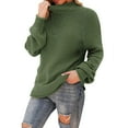 thumbnail image 1 of Green Sweatshirt for Women's High Neck Large Sweater Batwing Long Sleeve Pullover Loose Knit Pullover Sweater Women Fall Clothes, 1 of 4