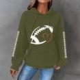 thumbnail image 1 of Green Sweatshirt for Women's Rugby Print Fashionable Hooded Sweatshirt Women Fall Clothes, 1 of 4