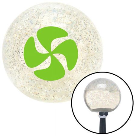 Green Swirling Fan Clear Metal Flake Shift Knob with M16 x 1.5 Insert Shifter Auto