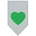 thumbnail image 1 of Green Swiss Dot Heart Screen Print Bandana Grey Small, 1 of 1