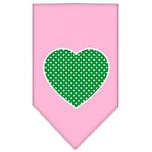 Green Swiss Dot Heart Screen Print Bandana Light Pink Small