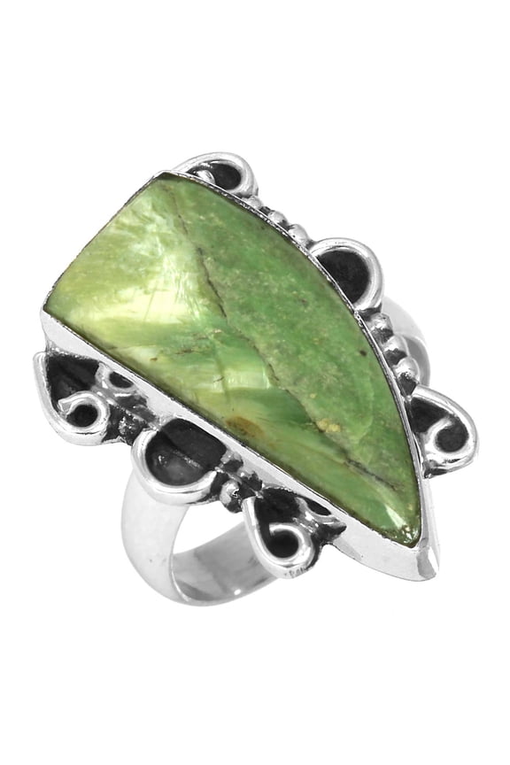 Green Swiss Opal Handcrafted Ring Solid 925 Sterling Silver