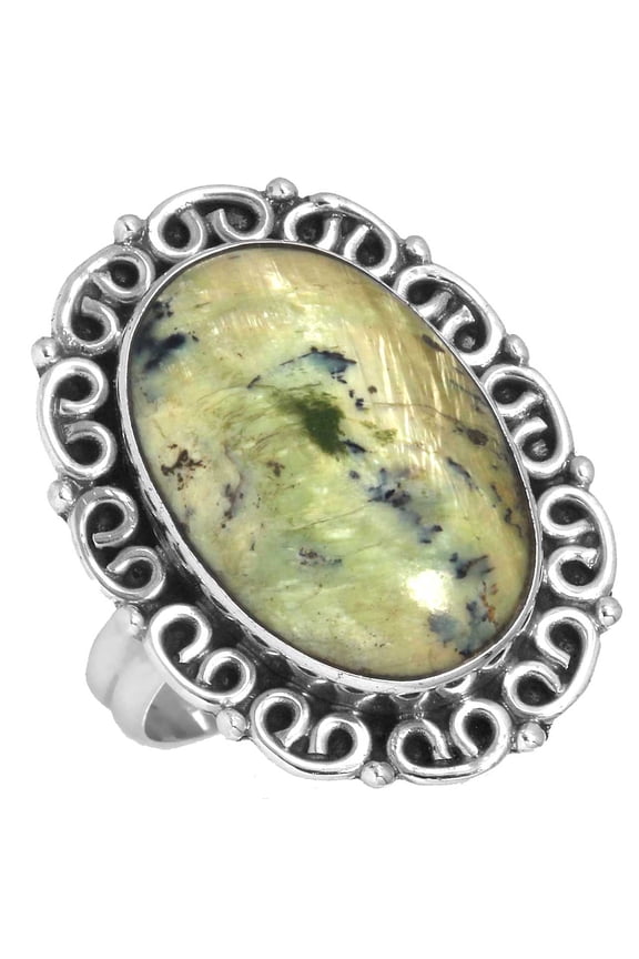 Green Swiss Opal Women Jewelry 925 Sterling Silver Ring