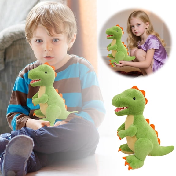 Green T-Rex Dinosaur Plush Soft Dinosaur Stuffed Animal Cute Hugging Toy For Play & Bedroom Decor(Green-11In)