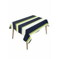 thumbnail image 1 of Green and Table Cloth 60x84 Inch Rectangle, Navy Blue Stripe Abstract Geometric Stripes Waterproof Tablecloth Washable Table Cover for Party Picnic Dinner Decor, 1 of 9