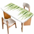 thumbnail image 1 of Green Table Cloths for 5 Foot Rectangle Tables, Summer Botanical Leaves Watercolor Patio Waterproof Elastic Fitted Tablecloths, Washable Rectangular Table Cover for Camping, 1 of 8