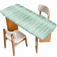 thumbnail image 1 of Green Table Cloths for 8 Foot Rectangle Tables, Modern Abstract Art Ombre Striped Patio Waterproof Elastic Fitted Tablecloths, Washable Rectangular Table Cover for Camping, 1 of 8