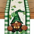 thumbnail image 1 of Green Table Runner, St. Patricks Day Shamrocks Runner, Seasonal Kitchen Dining Decoration for Indoor Home Party, Lucky Irish Luck Holiday Table Scarf, 1 of 8