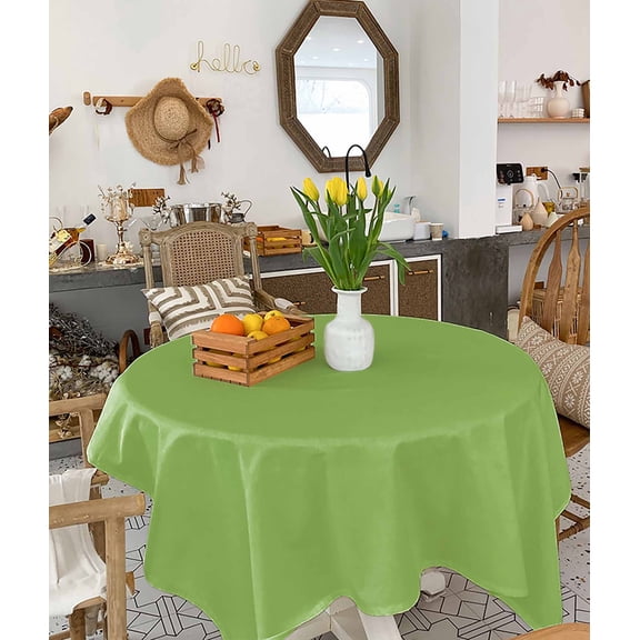 Green Tablecloth Square Table Cloth 60x60 , Waterproof Tablecloth Outdoor Table Cloth, Solid Color Simple Abstract Fashion Light Color Washable Table Cover for Kitchen Dining Party