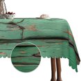 thumbnail image 1 of Green Tablecloth for Rectangle Tables,Wooden Grain Linen Table Cloth,Table Cover for Dining Kitchen Decor Party Banquet,60x102, 1 of 5