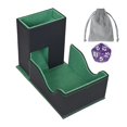 thumbnail image 1 of Green Tabletop Game Card and Dice Storage Box， Dice Roller Tower Dice Tray for Rolling Foldable Leather Dice Organizer Tower for Player, 1 of 8