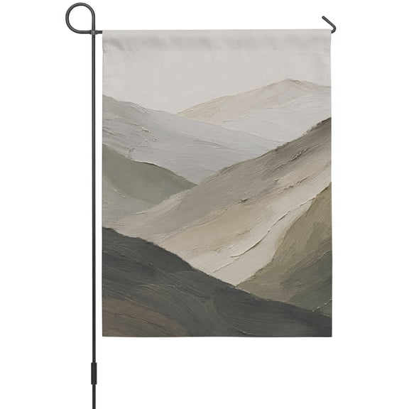 Green Tan Mountain Garden Flag 12 x 18 Inches, Abstract Rolling Mountains Ridges Hill Peaks Weather Proof Outdoor Patio Flags Double Sided Small Garden Decoration for Yard Outside Home