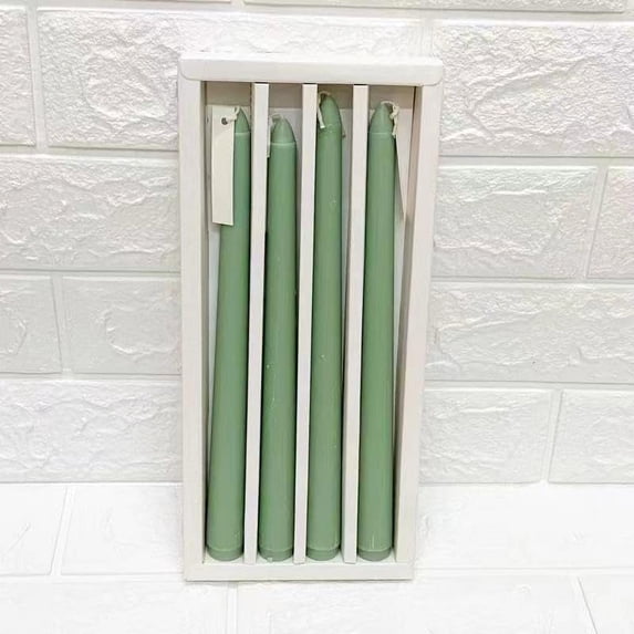 Green Taper Candles-10 inch Green Tea Scented Candle Sticks Burn 4-6H for Dinner Wedding Decoration Pack of 4