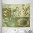 thumbnail image 1 of Green Tapestry, Circle and Bamboo Silhouette over Vintage Color Oriental Eastern Patchwork Art, Fabric Wall Hanging Decor for Bedroom Living Room Dorm, 5 Sizes, Green, by Ambesonne, 1 of 1