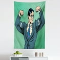 thumbnail image 1 of Green Tapestry, Pop Art Retro Style Manly Businessman with Currency Dollar Money Print, Fabric Wall Hanging Decor for Bedroom Living Room Dorm, 5 Sizes, Petrol Blue Fern Green, by Ambesonne, 1 of 1