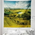 thumbnail image 1 of Green Tapestry, Scenic Scenery Hilly Landscape with Lake and Blue Cloudy Sky Trees Meadow Countryside, Fabric Wall Hanging Decor for Bedroom Living Room Dorm, 5 Sizes, Green Blue, by Ambesonne, 1 of 1