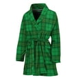 thumbnail image 1 of Green Tartan St. Patrick'S Day Women Bathrobe One Size Univeral Fits, Tartan Plaid Retro Fashion Lightweight Plush Fleece Long Robe For Women, 1 of 3
