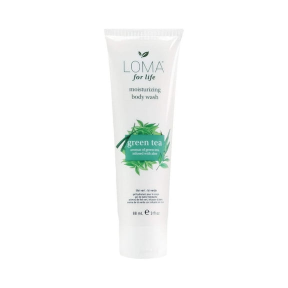 Loma Green Tea Moisturizing Body Wash with Aloe Vera, Gentle Liquid Body Soap, 3 fl oz